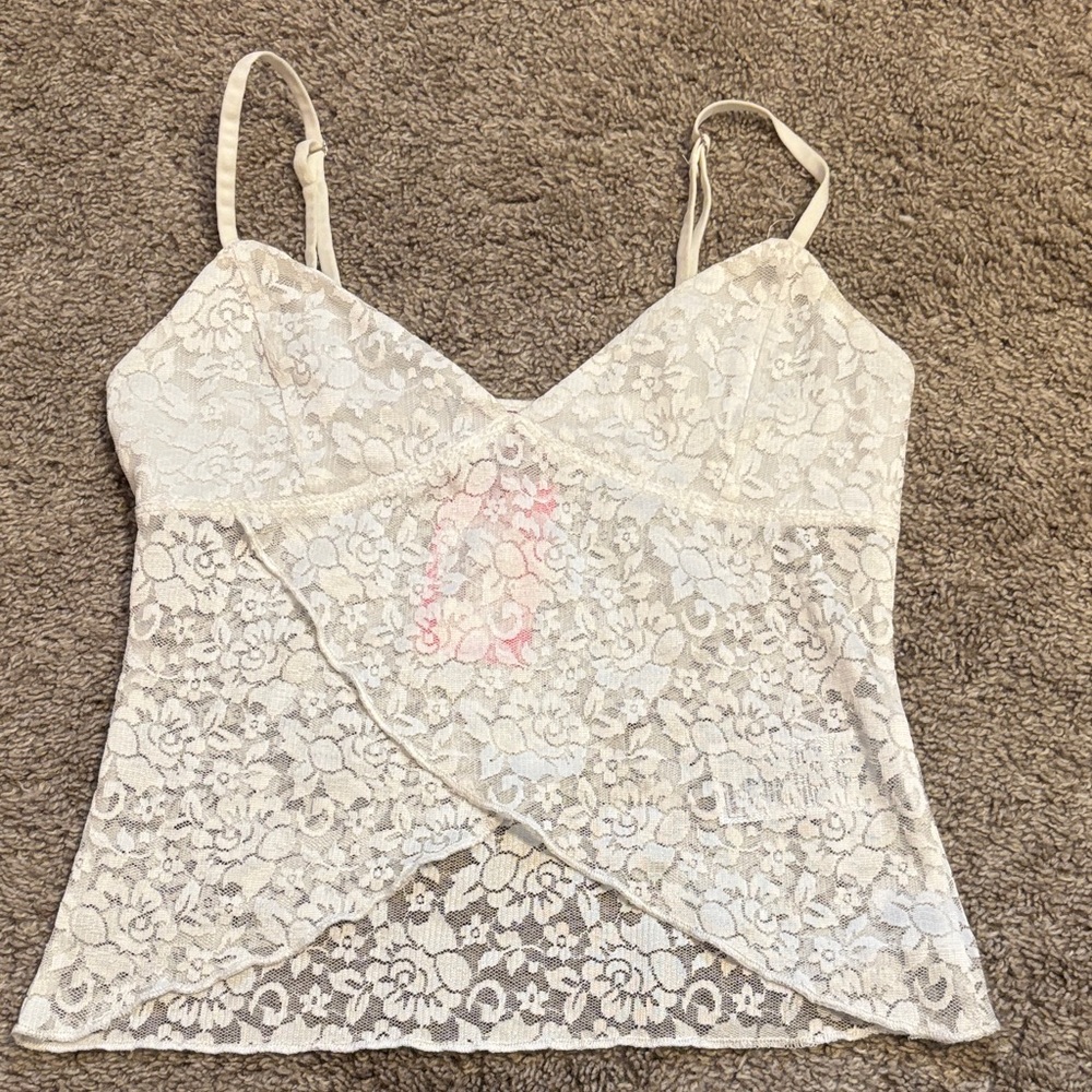 Edikted Cream Lace Tank Top